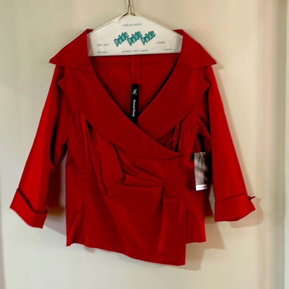 Samuel Dong Collared Dressy Blouse